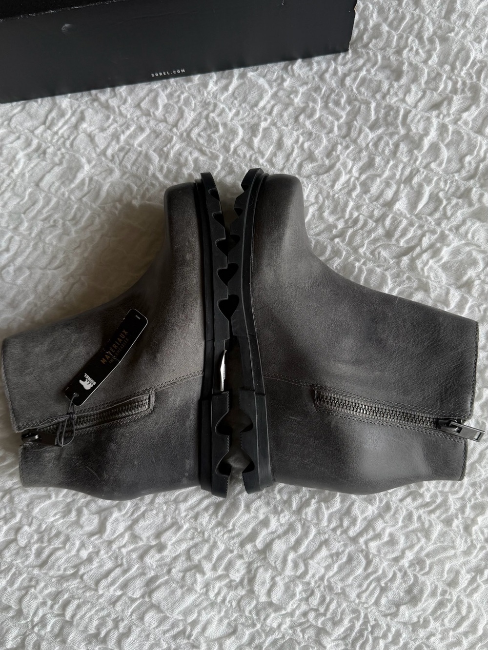 NWT Sorel Joan of Arctic Wedge III Zip Quarry Black 9.5 - Picture 4 of 13